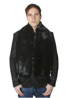 Black mink fur scarf-stole, unisex